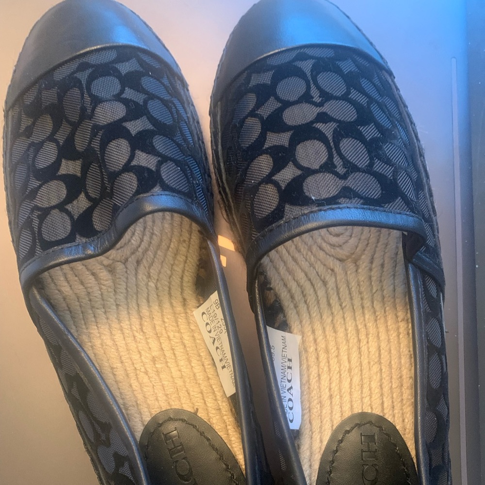 Sheer black Coach espadrilles ❤️